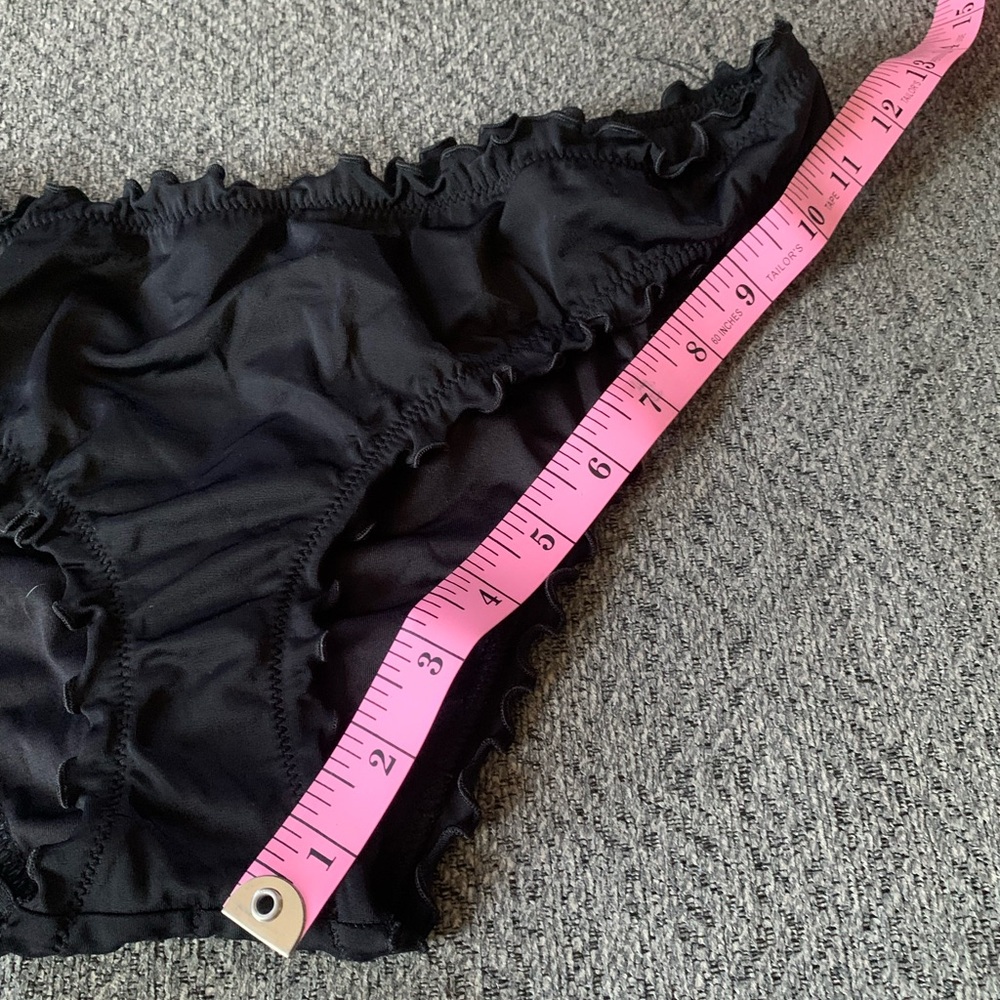 Shade & Shore Black Ruffled Low Rise Bikini Bottom Large - Picture 8 of 12
